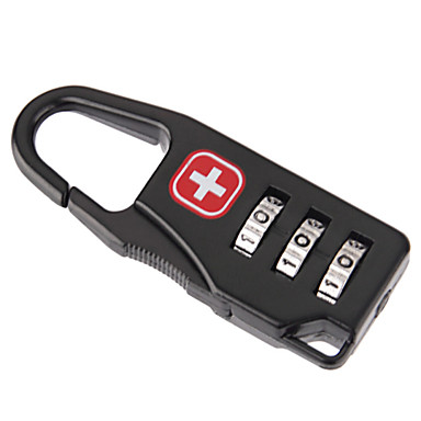 baratos Acessórios de Viagem-Cadeado com Código Acessório de Bagagem Metal 1 Pça. Preto Acessório de Viagem