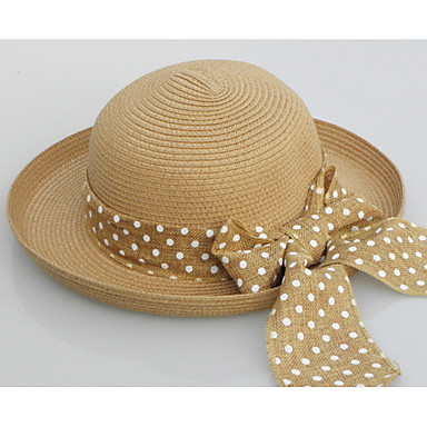 baratos Chapéus Femininos-Mulheres Vintage Palha,De Palha Sólido Branco Bege Khaki