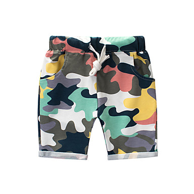 baratos Calças para Meninos-Infantil Para Meninos Básico Estampado Estampado Algodão Shorts Arco-íris