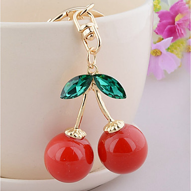 baratos Chaveiros-Chaveiro Cereja Doce Anéis Jóias Dourado Para Diário