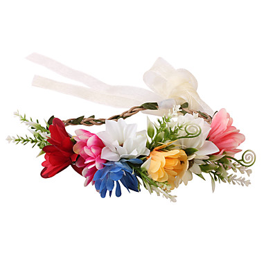baratos Infantil Tiaras-Infantil Para Meninas Básico / Doce Flor do sol Floral Linho Acessórios de Cabelo Branco / Vermelho / Arco-íris Tamanho Único