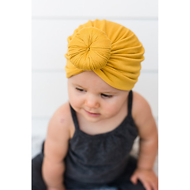 baratos Infantil Capéus e Bonés-Bébé Para Meninas Básico / Doce Sólido Linho Capéus e Bonés Cinzento / Roxo / Amarelo Tamanho Único