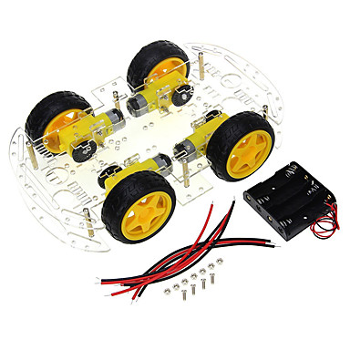 baratos Acessórios para Arduino-4 roda chassis do carro inteligente diy kit código de controle de velocidade da roda bluetooth controle remoto acessórios do carro