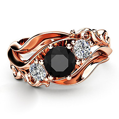 Unique géométrie Cocktail Anneau Hommes Femmes Bijoux Plaqué Diamant Bague De Fiançailles