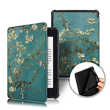 baratos Kindle Paperwhite-Capinha Para Amazon Kindle PaperWhite 4 2018 Antichoque / Flip / Origami Capa Proteção Completa Flor Rígida PU Leather