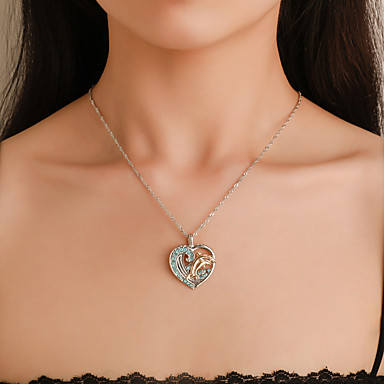 Women's Platinum Plated Lucky Clover Zircon Alloy Pendant Fringe Long Necklace