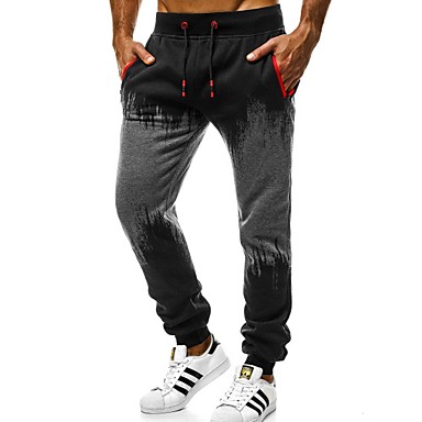 baratos Calças Esportivas-Homens Básico Calças Esportivas Calças - Estampado Vermelho Cinzento Escuro Cinza Claro XL XXL XXXL