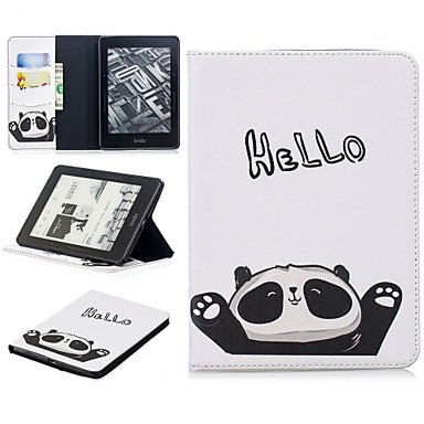 baratos Kindle Voyage-Capinha Para Amazon Kindle Voyage Porta-Cartão Capa Proteção Completa Animal / Desenho Animado / Panda Macia PU Leather