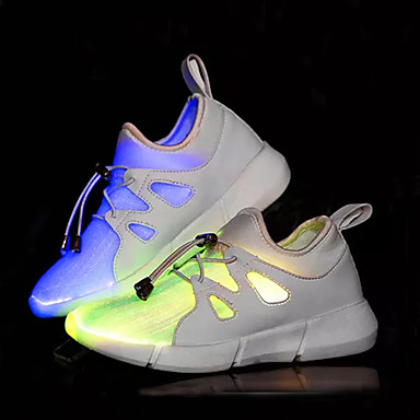 baratos LED Sapatos-Para Meninos / Para Meninas Conforto Couro Ecológico / Tecido elástico Tênis Criança (9m-4ys) / Little Kids (4-7 anos) / Big Kids (7 anos +) Corrida Branco / Preto Primavera / Borracha