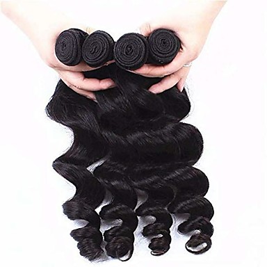 4 Bundles Brazilian Hair Loose Wave Virgin Human Hair Natural