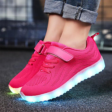 baratos LED Sapatos-Para Meninas Tênis com LED Microfibra Tênis Criança (9m-4ys) / Little Kids (4-7 anos) / Big Kids (7 anos +) LED Preto / Fúcsia / Azul Primavera / Verão