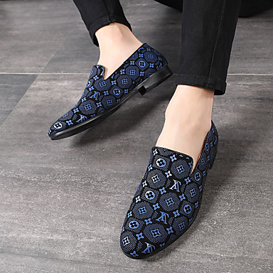 baratos Sapatilhas e Mocassins Masculinos-Homens Mocassim Camurça Primavera Verão / Outono &amp; inverno Negócio / Casual Mocassins e Slip-Ons Caminhada Respirável Preto / Vermelho / Azul / Festas &amp; Noite / Festas &amp; Noite