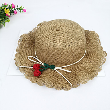 baratos Infantil Capéus e Bonés-Infantil / Bébé Para Meninas Vintage / Activo / Básico Sólido / Fruta Renda / Laço / Fashion Poliéster Capéus e Bonés Rosa / Bege / Khaki Tamanho Único