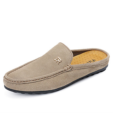 baratos Sandálias Masculinas-Homens Mocassim Couro Ecológico Verão Tamancos e Mules Laranja / Azul / Khaki