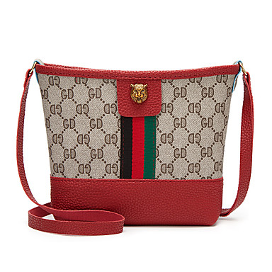 baratos Sapatos &amp; Bolsas-Mulheres Ziper PU Bolsa Transversal Preto / Rosa / Vermelho / Outono &amp; inverno