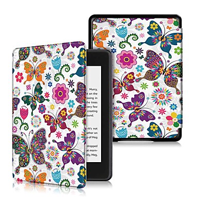 baratos Kindle Paperwhite-Capinha Para Amazon Kindle Lite (2019) / Kindle PaperWhite 4 2018 Antichoque / Flip / Ultra-Fina Capa Proteção Completa Borboleta Rígida PU Leather