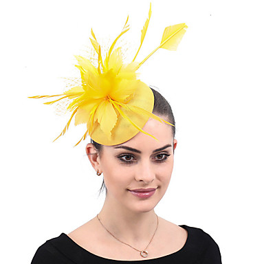 baratos Headpieces Femininos-senhoras Vintage Na moda Elegante Pena Sólido