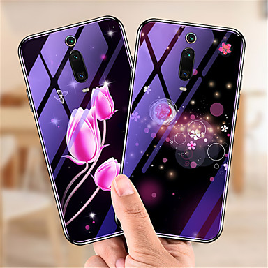 baratos Mi 9T / Redmi K20-Capinha Para Xiaomi Xiaomi Redmi Note 7 / Xiaomi Redmi Note 7 Pro / Xiaomi Redmi 7 Estampada Capa traseira Animal / Flor Rígida Vidro Temperado