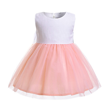 Baby Girls' Active / Basic Color Block Mesh / Lace up Sleeveless Dress ...