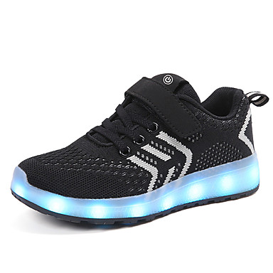 baratos LED Sapatos-Para Meninos / Para Meninas Tênis com LED Couro Sintético / Flyknit Tênis Sapatos LED Little Kids (4-7 anos) / Big Kids (7 anos +) Caminhada LED Preto / Vermelho / Rosa claro Primavera / Verão