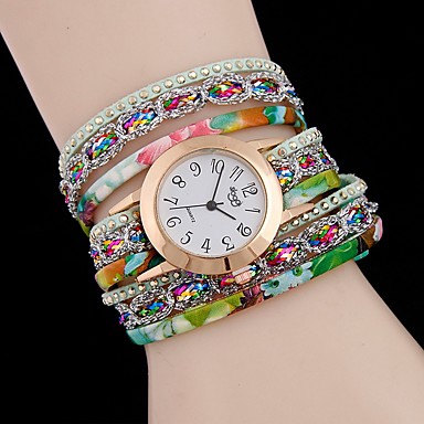 baratos Colares Relógio-Mulheres Colar com Relógio Quartzo Couro Relógio Casual Analógico Fashion - Preto Branco Verde Claro