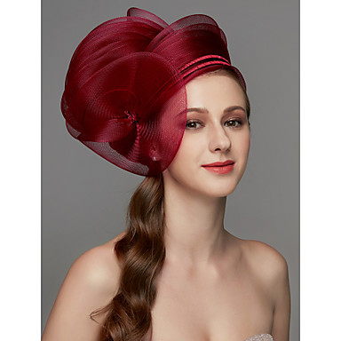 baratos Acessórios para Festas-Rede Fascinadores / Decoração de Cabelo / Peça para Cabeça com Penas / Flor / Adorno 1 Peça Casamento / Ocasião Especial Capacete