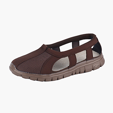 baratos Sandálias Masculinas-Homens Sapatos Confortáveis Com Transparência Verão Vintage Sandálias Respirável Estampa Colorida Amarelo / Cinzento / Café