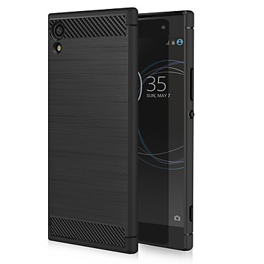 baratos Capinhas para Sony-Capinha Para Sony Sony Xperia XA1 Antichoque / Anti-poeira Capa traseira Linhas / Ondas Macia TPU