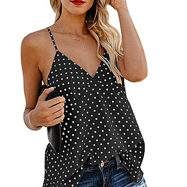 Women's Street Casual / Daily Elegant Loose Tank Top - Polka Dot Print ...