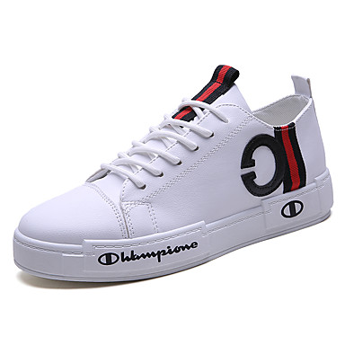 baratos Tênis Masculino-Homens Sapatos Confortáveis Couro Sintético Primavera Verão / Outono &amp; inverno Casual / Colegial Tênis Respirável Preto / Branco