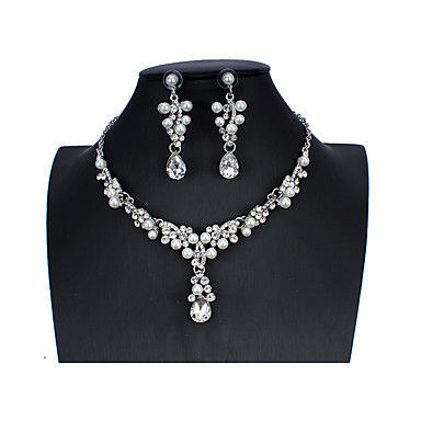 Aquarius Bridal Wedding Pearl Drop Dangle CZ Earrings