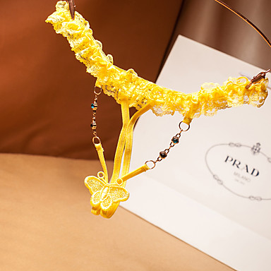 baratos Lingerie Feminina-Mulheres Renda Tanga &amp; Fio Dental - Normal Cintura Baixa Preto Branco Rosa Tamanho Único