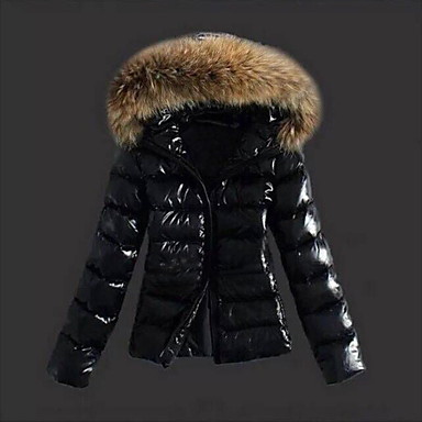 baratos Novidades-Mulheres Sólido Acolchoado, Poliéster Preto S / M / L