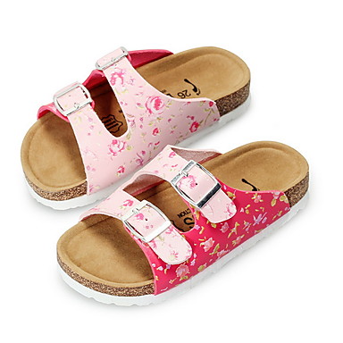 baratos Girls' Shoes-Para Meninas Conforto Couro Ecológico Chinelos e flip-flops Little Kids (4-7 anos) Branco / Rosa claro / Prata Verão