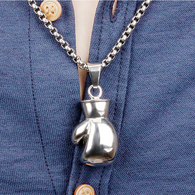 Titane Boxe Gant Collier Pendentif Chaîne Hommes Noirs la croyance bijoux cadeau EB