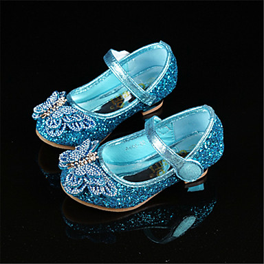 baratos Girls' Shoes-Para Meninas Sapatos para Daminhas de Honra Couro Ecológico Saltos Criança (9m-4ys) / Little Kids (4-7 anos) Gliter com Brilho Azul Primavera / Outono / Festas &amp; Noite / Borracha