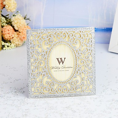 baratos Lembrancinhas &amp; Presentes para Festas-Embrulhado e de Bolso Convites de casamento 30pcs - Cartões de convite / Cartões de Obrigado / Cartões de resposta Estilo Moderno / Tema de Fadas / Estilo Floral Papel Pérola 6"×6" (15*15cm)