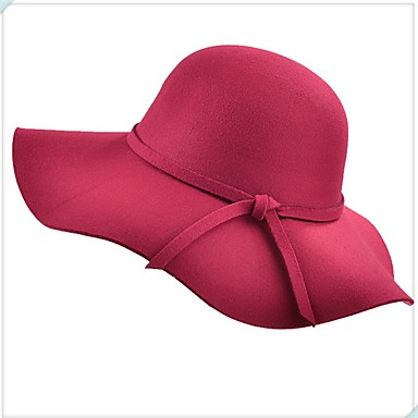 baratos Chapéus Femininos-Mulheres Básico Poliéster,Fedora Sólido Primavera Outono Preto Vinho Azul Real