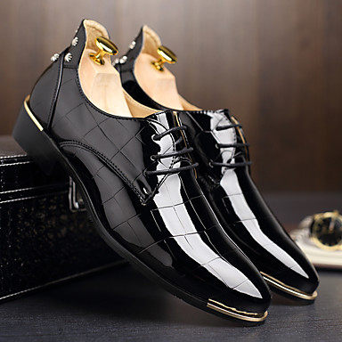 baratos Sapatos &amp; Bolsas-Homens Sapatos formais Couro Envernizado Primavera Verão / Outono &amp; inverno Negócio / Casual Oxfords Caminhada Respirável Preto / Vermelho / Azul