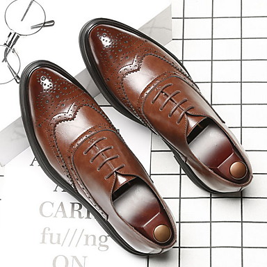 baratos Sapatos &amp; Bolsas-Homens Bullock Tênis Microfibra Verão Oxfords Respirável Preto / Marron