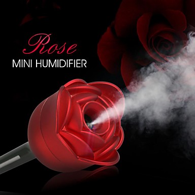 baratos Humidificadores-rosa flor usb mini umidificador purificador de ar aroma difusor atomizador para carro de escritório em casa