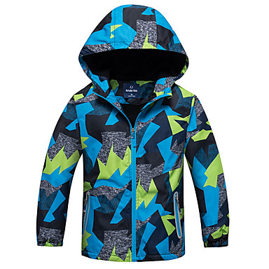 baratos Jaquetas &amp; Casacos para Meninos-Infantil Para Meninos Básico Estampa Colorida Estampado Padrão Capa &amp; Casaco Duvet Verde