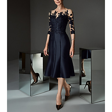 baratos Vestidos de Mulher-Mulheres Elegante Renda Bainha Vestido - Renda, Floral Ombro a Ombro Altura dos Joelhos