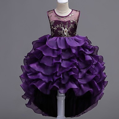 purple frilly dress