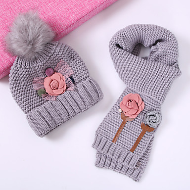 baratos Infantil Capéus e Bonés-Infantil / Bébé Para Meninos / Para Meninas Activo / Básico / Doce Sólido / Floral Flor / Fashion / Tricôt Algodão / Tricôt Romano Capéus e Bonés Preto / Branco / Rosa empoeirada Tamanho Único