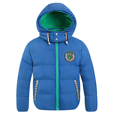 baratos Jaquetas &amp; Casacos para Meninos-Infantil Para Meninos Básico Sólido Capa &amp; Casaco Duvet Azul
