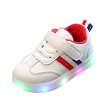 baratos LED Sapatos-Para Meninas Tênis com LED Couro Ecológico Tênis Sapatos LED Little Kids (4-7 anos) / Big Kids (7 anos +) Caminhada LED Preto / Vermelho / Verde Primavera / Verão