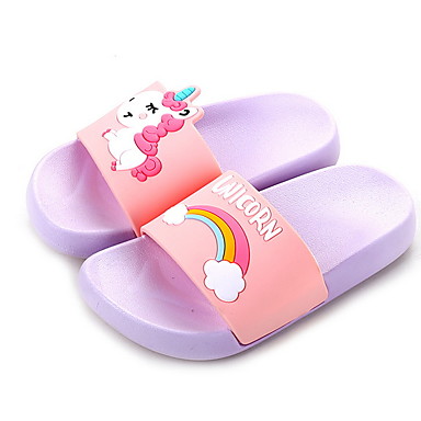 baratos Girls' Shoes-Para Meninas Conforto PVC Chinelos e flip-flops Little Kids (4-7 anos) Roxo / Rosa claro / Azul Verão