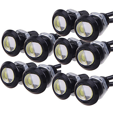baratos Iluminação de Motocicleta-10 pcs luz de circulação diurna fonte de backup invertendo sinal de estacionamento lâmpada à prova d 'água 23mm led olho de águia diy cob 12 v
