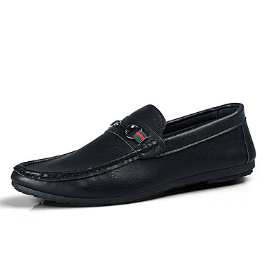 baratos Sapatilhas e Mocassins Masculinos-Homens Sapatos formais Couro Ecológico Outono / Primavera Verão Negócio / Clássico Mocassins e Slip-Ons Caminhada Não escorregar Preto / Branco
